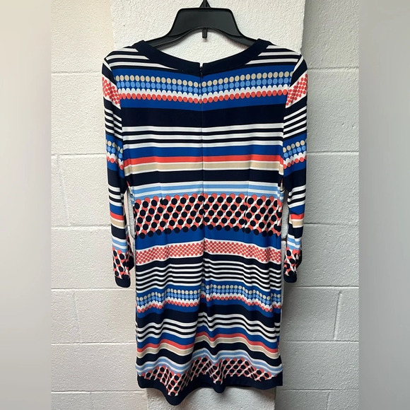 Vince Camuto Dress Womens 8 Blue
Orange Shift Striped Knit 3/4
Sleeve Stretch - Picture 1 of 4